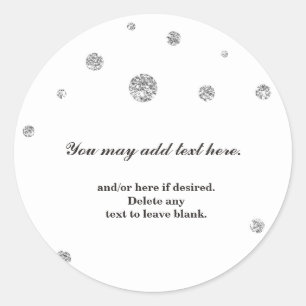 Silver Glitter Dots White Wedding Bridal Sticker