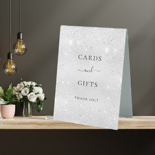 Silver glitter dust cards gifts 