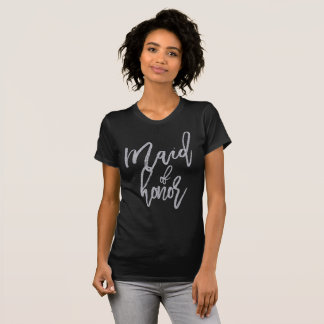 Silver Glitter Effect Maid Of Honour T-Shirt