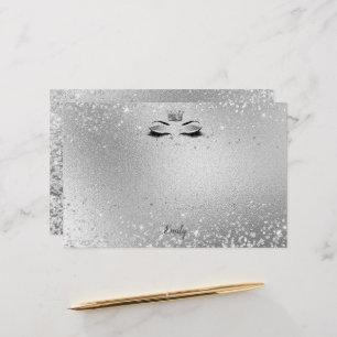 Silver Glitter Eyes Matching Stationery
