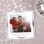 Silver Glitter Festive Winter Family Holiday Card<br><div class="desc">Celebrate the season with this enchanting holiday card, featuring a festive winter design that captures the warmth of family togetherness. The shimmering silver border and elegant typography create a sophisticated backdrop for your cherished photo. Easily personalise with your family name and year to make it uniquely yours. Spread joy and...</div>
