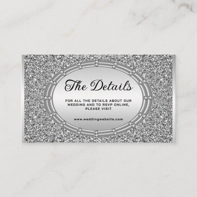 Silver Glitter Frame Enclosure Card (Front)