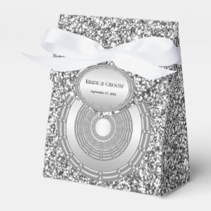 Silver Glitter Frame Favour Box