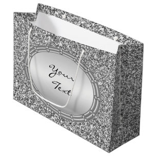 Silver Glitter Frame Gift Bag