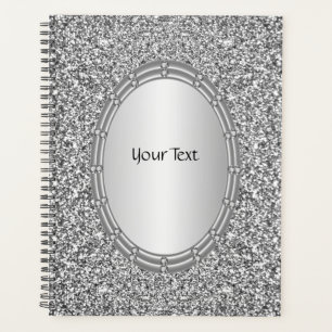 Silver Glitter Frame Planner