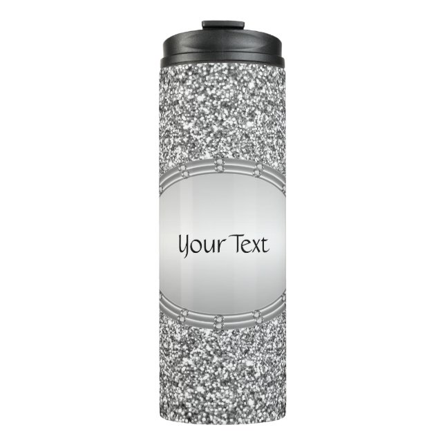 Silver Glitter Frame Thermal Tumbler (Front)