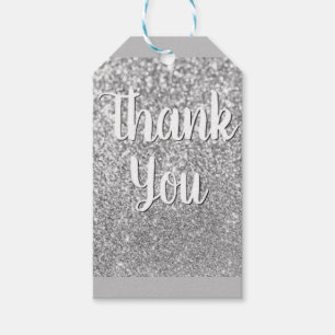 silver glitter gift tags