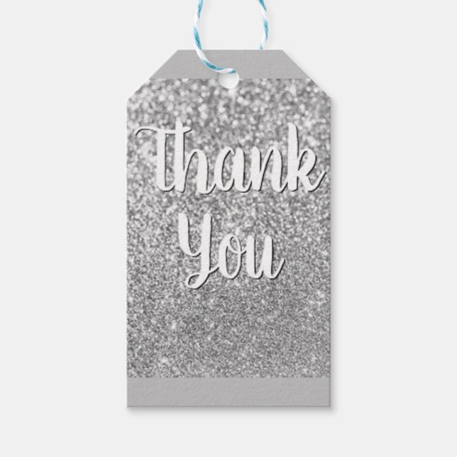 silver glitter gift tags (Front)