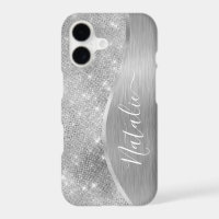 Silver Glitter Glam Bling Personalised Metallic