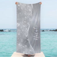 Silver Glitter Glam Bling Personalised Metallic