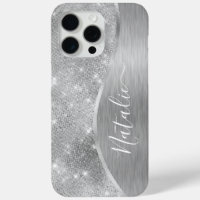 Silver Glitter Glam Bling Personalised Metallic