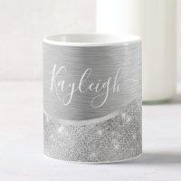 Silver Glitter Glam Bling Personalised Metallic