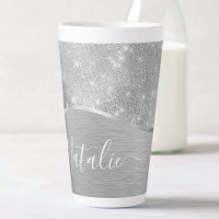 Silver Glitter Glam Bling Personalised Metallic