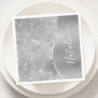Silver Glitter Glam Bling Personalised Metallic