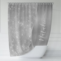 Silver Glitter Glam Bling Personalised Metallic