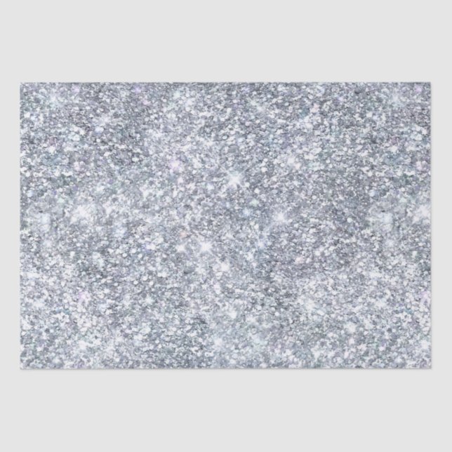 Silver Glitter Glam Bling Trend Stylish Gift Her  Tissue Paper (Front)