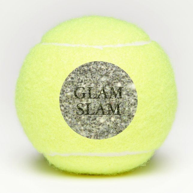 Silver Glitter Glam Slam Tennis Balls (Front)