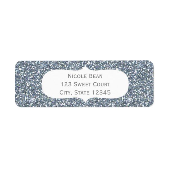 Silver Glitter Glamour Birthday Address Labels
