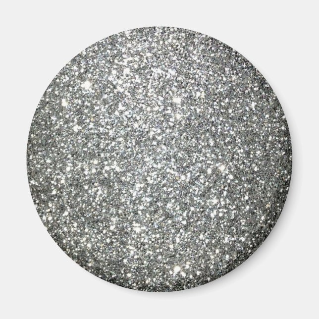 Silver Glitter Glamour Magnet (Front)