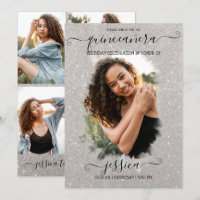 Silver Glitter Halo Photo Collage Quinceañera
