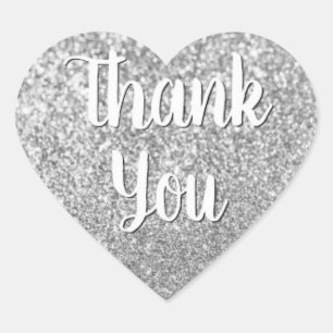 silver glitter heart sticker