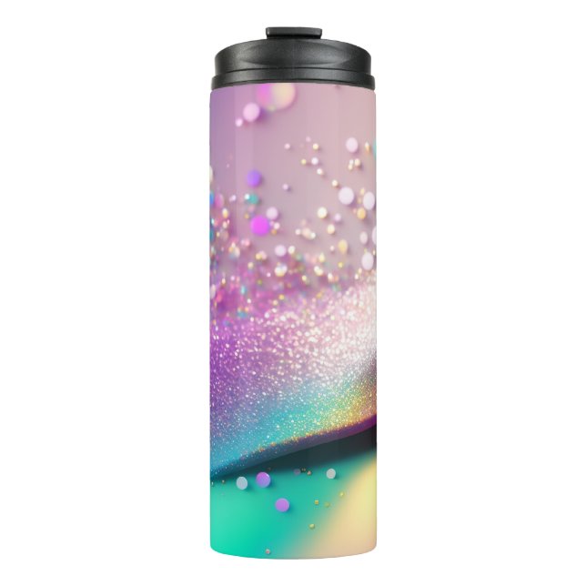 Silver Glitter Holographic Thermal Tumbler 12oz (Front)