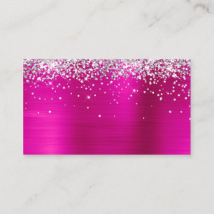 Silver Glitter Hot Pink Foil Blank Place Card