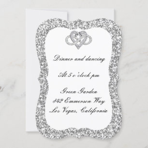 Silver Glitter Infinity Heart Reception Card