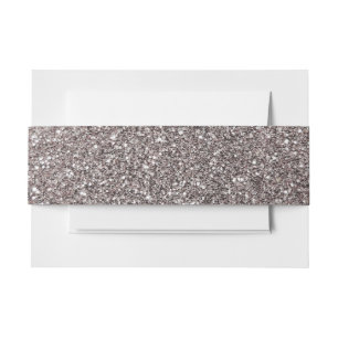 Silver glitter invitation belly band