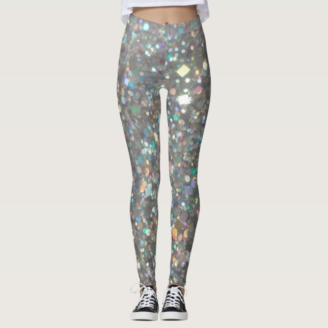 Silver Glitter Leggings (Front)