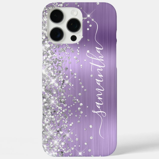 Silver Glitter Light Purple Metallic Signature Case-Mate iPhone Case (Back)