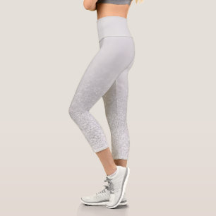 Silver Glitter Lights Capri Leggings