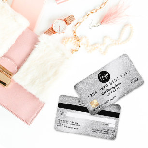Silver Glitter Logo Credit Card Gift Certificate