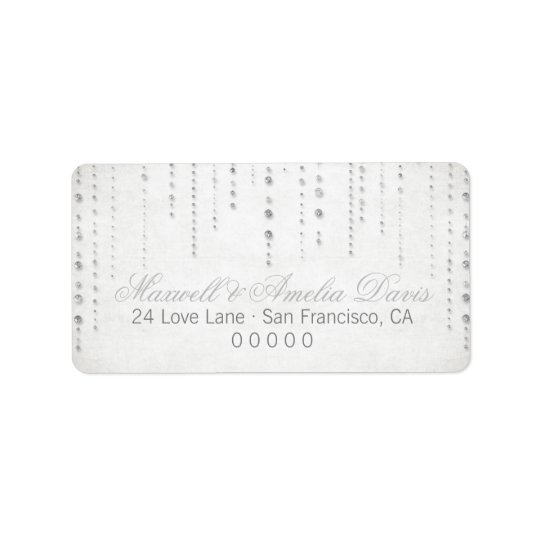 Silver Glitter Look Wedding Address Labels
