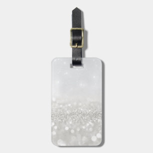 Silver Glitter Luggage Tag