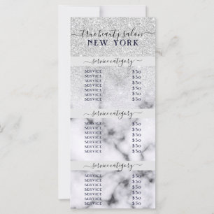 Silver Glitter Marble Ombre Salon Price List