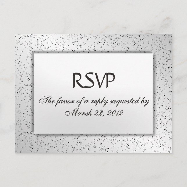 Silver Glitter Menu RSVP (Front)