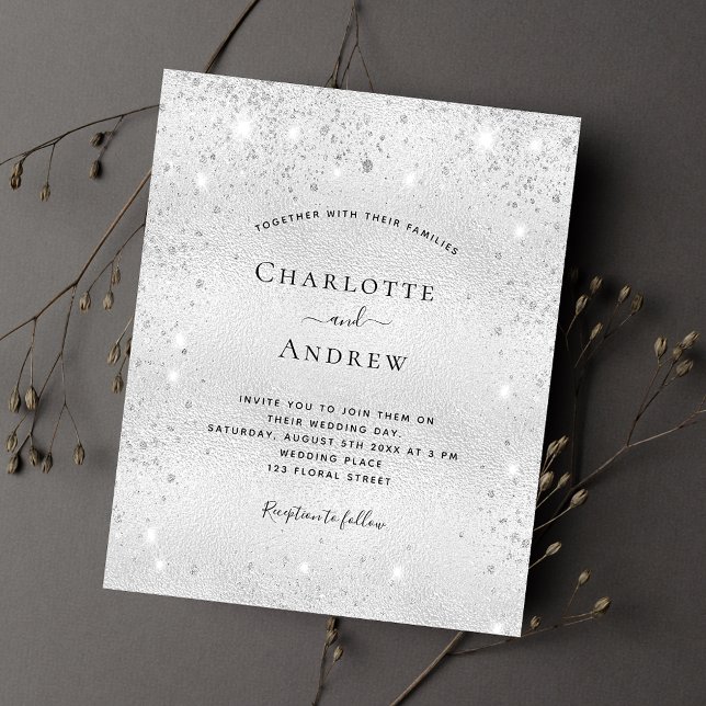 Silver glitter metal elegant social media wedding (Creator Uploaded)
