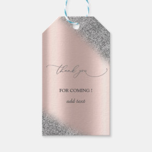 Silver Glitter Ombre Rose Gold Wedding  Gift Tags
