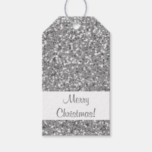 Silver Glitter Pattern Look-like Gift Tags