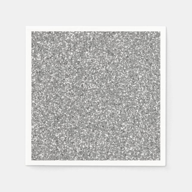 Silver Glitter Pattern Look-like Napkin (Front)