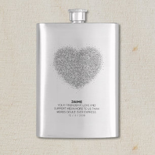 Silver Glitter Personalised BRIDAL PARTY Hip Flask