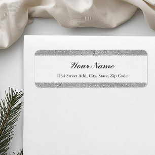 Silver Glitter Personalised Return Address