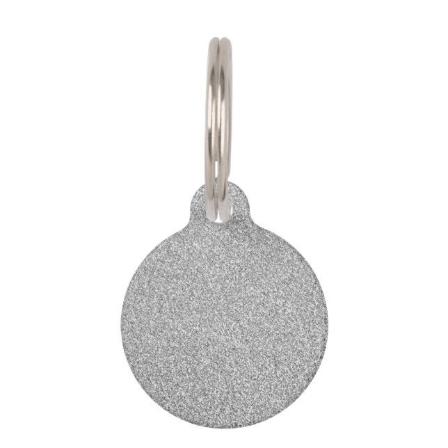 Silver Glitter Pet ID Tag (Front)