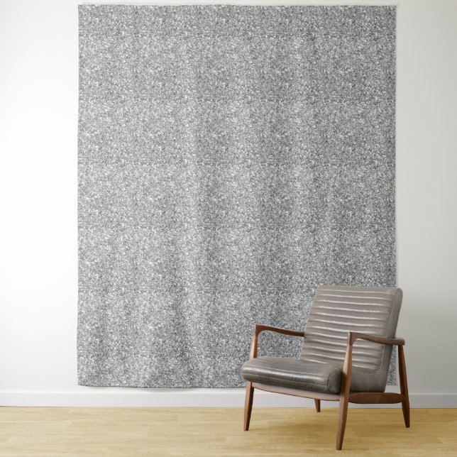 Silver Glitter Photo Backdrop Party Tapestry (In Situ)