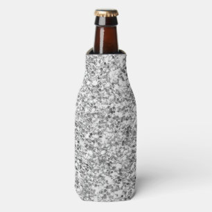Silver Glitter Printed Bottle Cooler