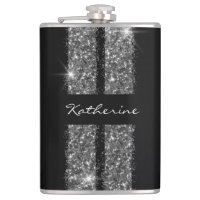 Silver Glitter Race Stripe Custom Personalised
