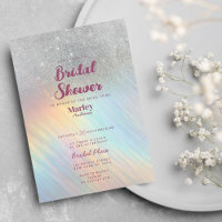 Silver glitter rainbow holographic Bridal Shower