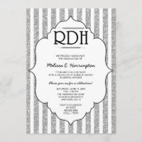 Silver Glitter RDH graduation dental hygienist