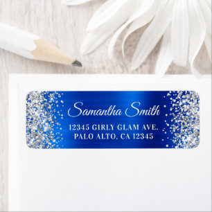 Silver Glitter Royal Blue Foil Glam